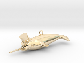 Narwhal Necklace in 14k Gold Plated Brass