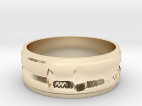 Custom Ring made from 1 Waveforms ("I Love You") in 14k Gold Plated Brass