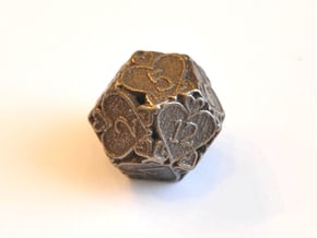 D12 Balanced - Hearts in Polished Bronze Steel