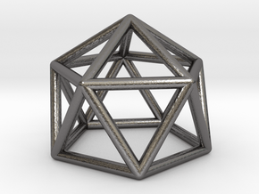 0749 J11 Gyroelongated Pentagonal Pyramid #1 in Polished Nickel Steel