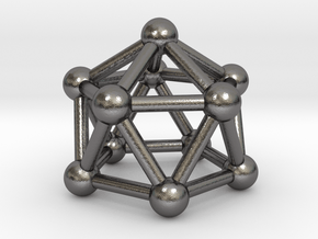 0751 J11 Gyroelongated Pentagonal Pyramid #3 in Polished Nickel Steel