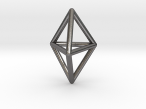 0752 J12 Triangular Bipyramid E (a=1cm) #1 in Polished Nickel Steel