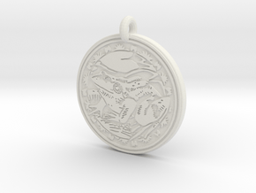 American Bullfrog  Animal Totem Pendant in White Natural Versatile Plastic