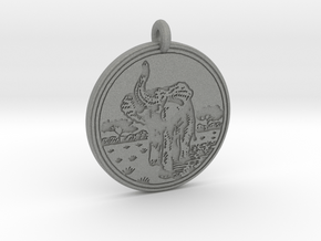 African Elephant Animal Totem Pendant in Gray PA12