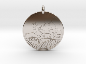 Bactrian Camel  Animal Totem pendant in Platinum