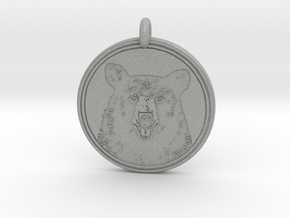 Black Bear Portait Animal Totem Pendant in Aluminum