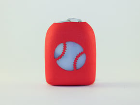 Baseball - Omnipod Pod Cover in Red Processed Versatile Plastic