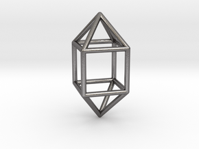 0758 J15 Elongated Square Dipyramid (a=1cm) #1 in Polished Nickel Steel