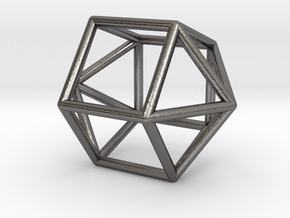 0761 J16 Elongated Pentagonal Dipyramid (a=1cm) #1 in Polished Nickel Steel