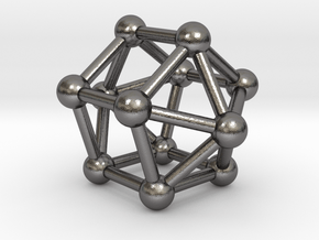 0763 J16 Elongated Pentagonal Dipyramid (a=1cm) #3 in Polished Nickel Steel