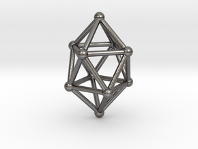 0765 J17 Gyroelongated Square Dipyramid (a=1cm) #2 in Polished Nickel Steel