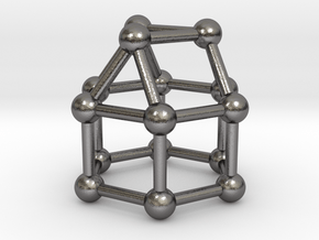 0769 J18 Elongated Triangular Cupola (a=1cm) #3 in Polished Nickel Steel