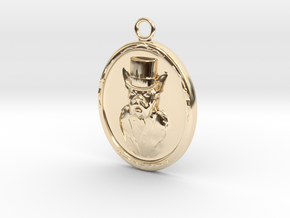 Boston Terrier Cameo Necklace in 14K Yellow Gold