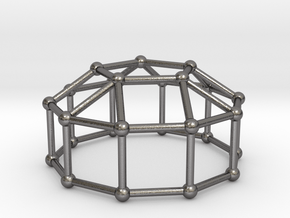 0774 J20 Elongated Pentagonal Cupola (a=1cm) #2 in Polished Nickel Steel