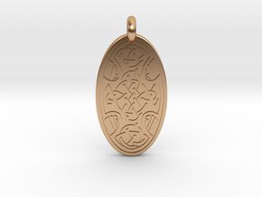 Celtic Cross - Oval Pendant in Polished Bronze