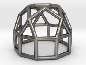 0776 J21 Elongated Pentagonal Rotunda (a=1cm) #1 in Polished Nickel Steel