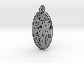 Sacred Tree/Tree of Life - Oval Pendant in Polished Silver