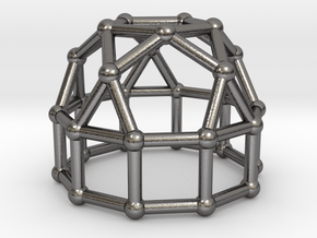 0777 J21 Elongated Pentagonal Rotunda (a=1cm) #2 in Polished Nickel Steel