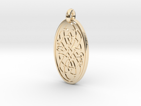 Serpent - Oval Pendant in 14K Yellow Gold