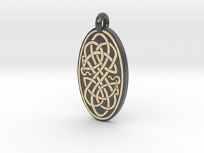 Serpent - Oval Pendant in Glossy Full Color Sandstone