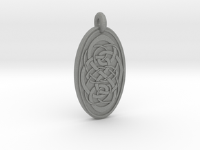 Knotwork - Oval Pendant in Gray PA12