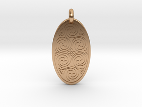 Spirals - Oval Pendant in Polished Bronze