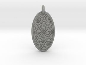 Spirals - Oval Pendant in Gray PA12