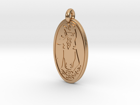 Horse - Oval Pendant in Polished Bronze