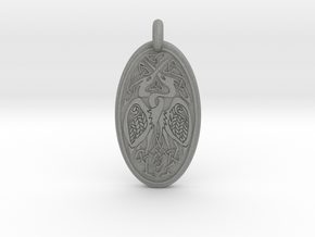 Birds - Oval Pendant in Gray PA12