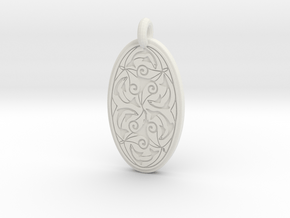 Nehalennia - Oval Pendant in White Natural Versatile Plastic
