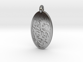 Nehalennia - Oval Pendant in Polished Silver