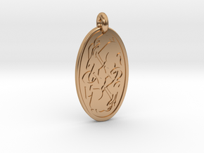 Hare - Oval Pendant in Polished Bronze