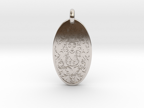 Brigantia - Oval Pendant in Rhodium Plated Brass