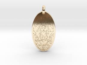 Brigantia - Oval Pendant in 14k Gold Plated Brass