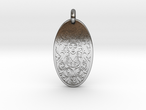 Brigantia - Oval Pendant in Polished Silver