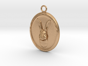Rabbit Cameo Pendandt in Natural Bronze