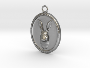 Rabbit Cameo Pendandt in Natural Silver