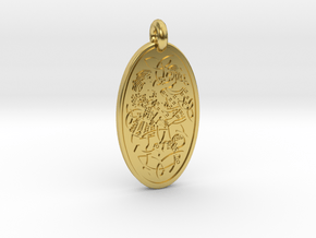 Divine Couple - Round Pendant in Polished Brass