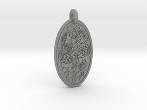 Divine Couple - Round Pendant in Gray PA12