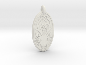 Stag - Oval Pendant in White Natural Versatile Plastic