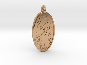 Stag - Oval Pendant in Polished Bronze