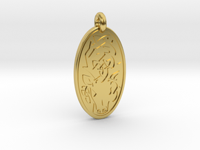 Stag - Oval Pendant in Polished Brass
