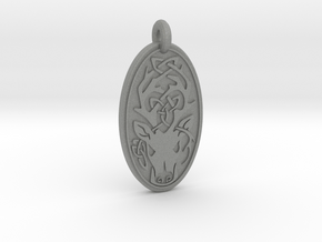 Stag - Oval Pendant in Gray PA12