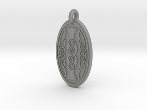 Cat - Oval Pendant in Gray PA12