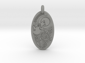 Dog - Oval Pendant in Gray PA12