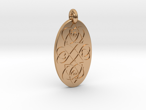 Heart - Oval Pendant in Polished Bronze