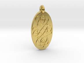Heart - Oval Pendant in Polished Brass