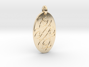Heart - Oval Pendant in 14k Gold Plated Brass
