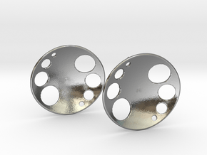 Luna Stud Earrings in Polished Silver