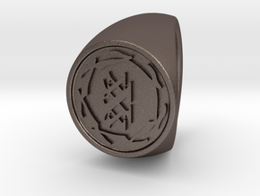 Custom Signet ring 84 in Polished Bronzed-Silver Steel